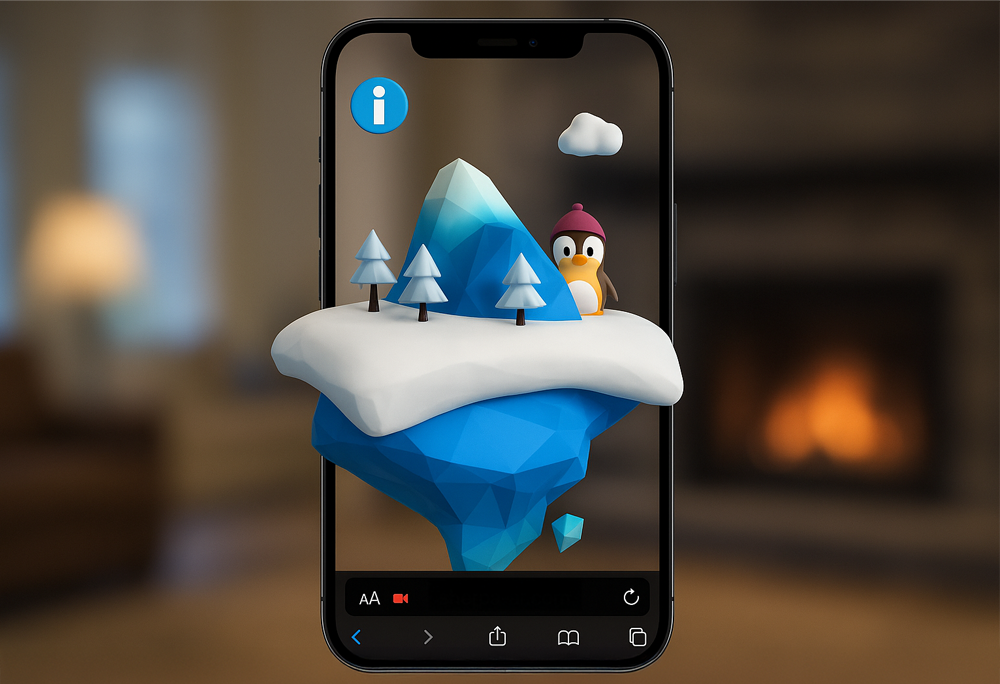 Penguin AR Game - living room