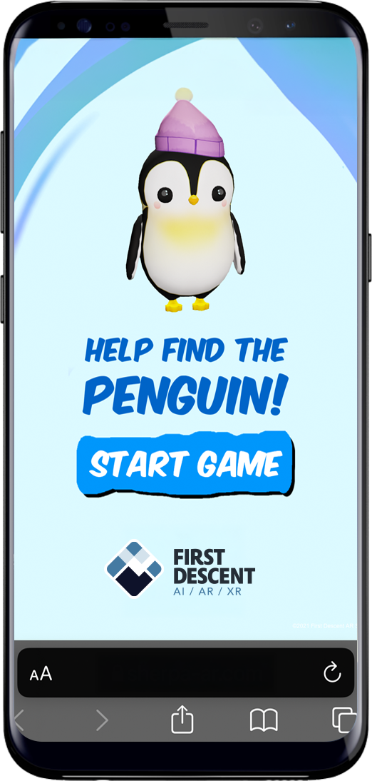 Penguin AR Game - start game